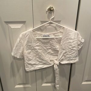 princess polly tie in front white top